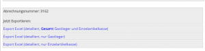Abrechnung Gastlieger exportieren